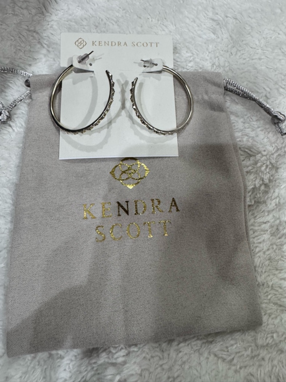 Kendra Scott Veronica Gold Crystal Hoop Earrings
